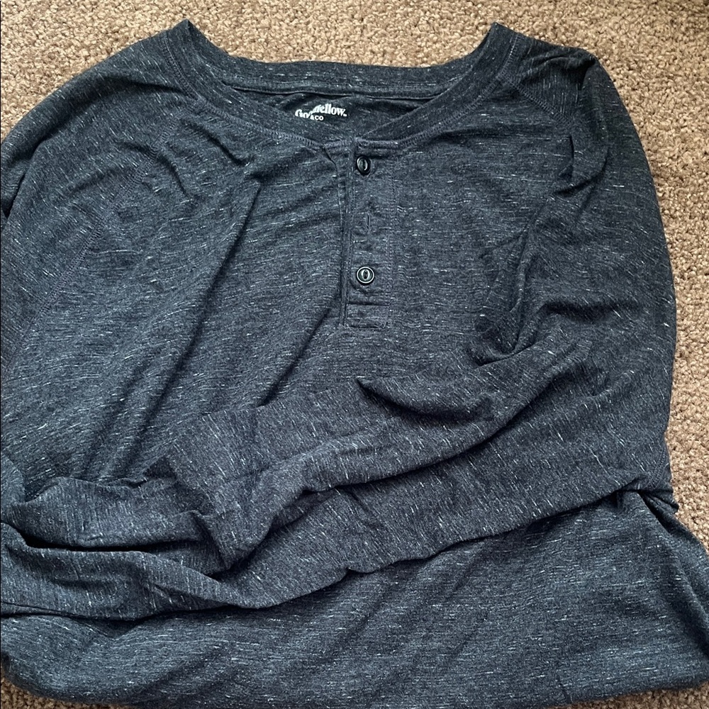 Goodfellow & Co Men’s Charcoal Heather Long-Sleeve Henley